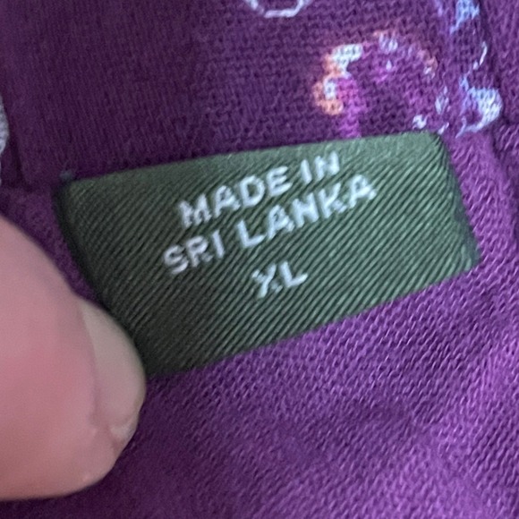 Eddie Bauer Purple Paisley Cotton Pull On Maxi Skirt Women's XL Elastic Waist - Picture 2 of 5